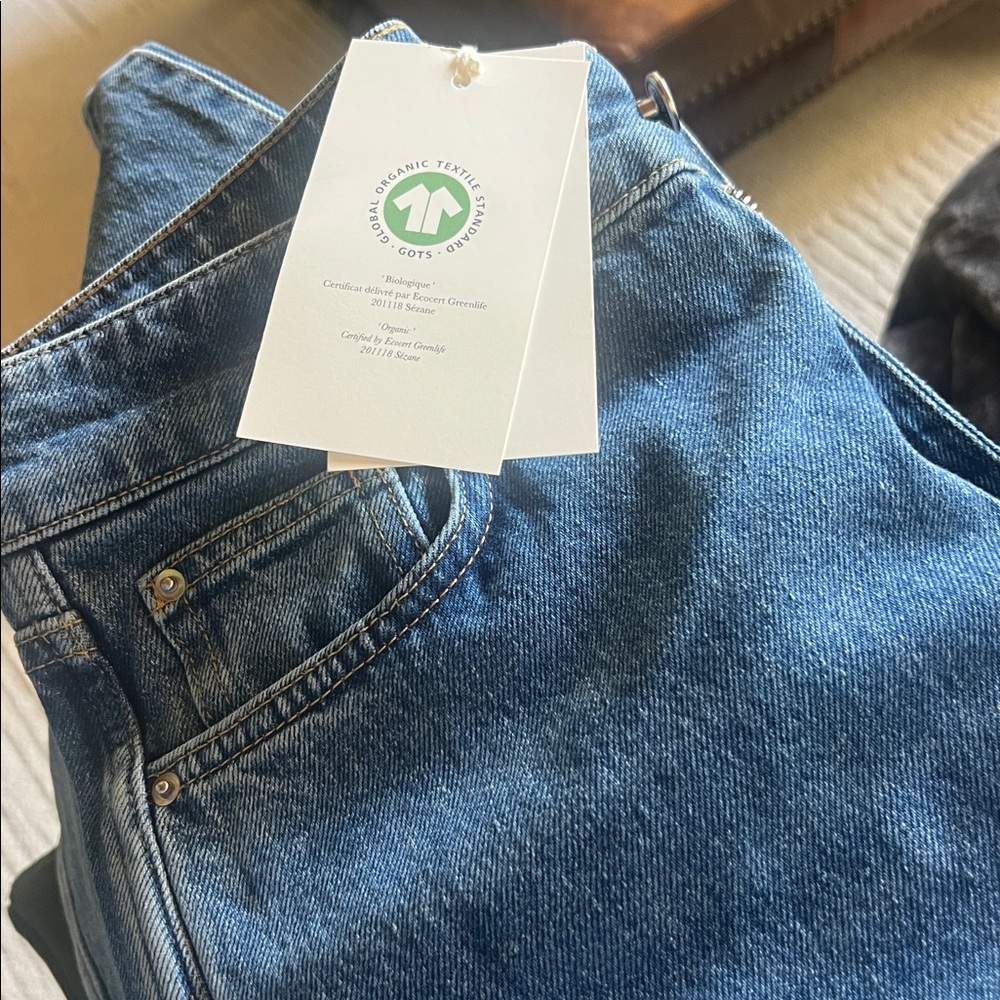 Sezane High Rise Blue Jeans - Picture 4 of 6